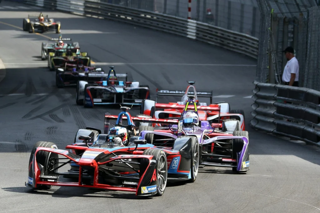 racing cars in Formula One Race Competition