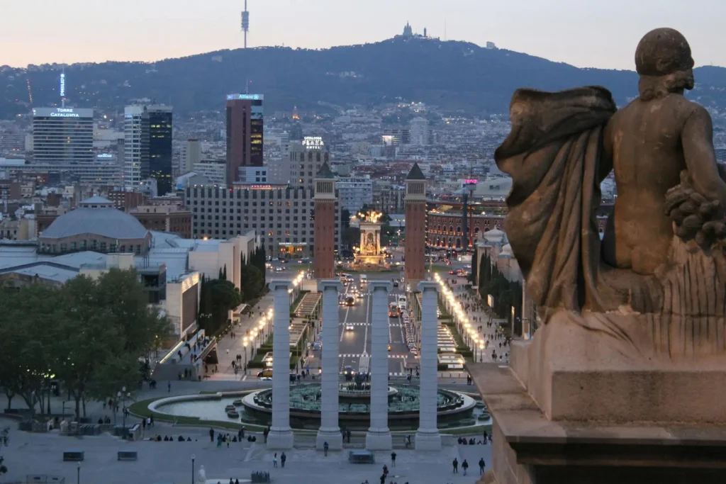Aerial View of Montijuic, Barcelona, Spain